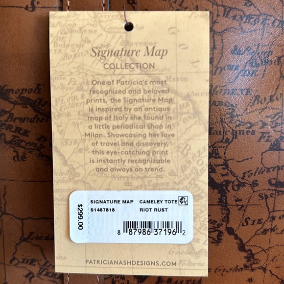 NWT Patricia Nash Leather Tote - Vintage Map Collection - Picture 4 of 6